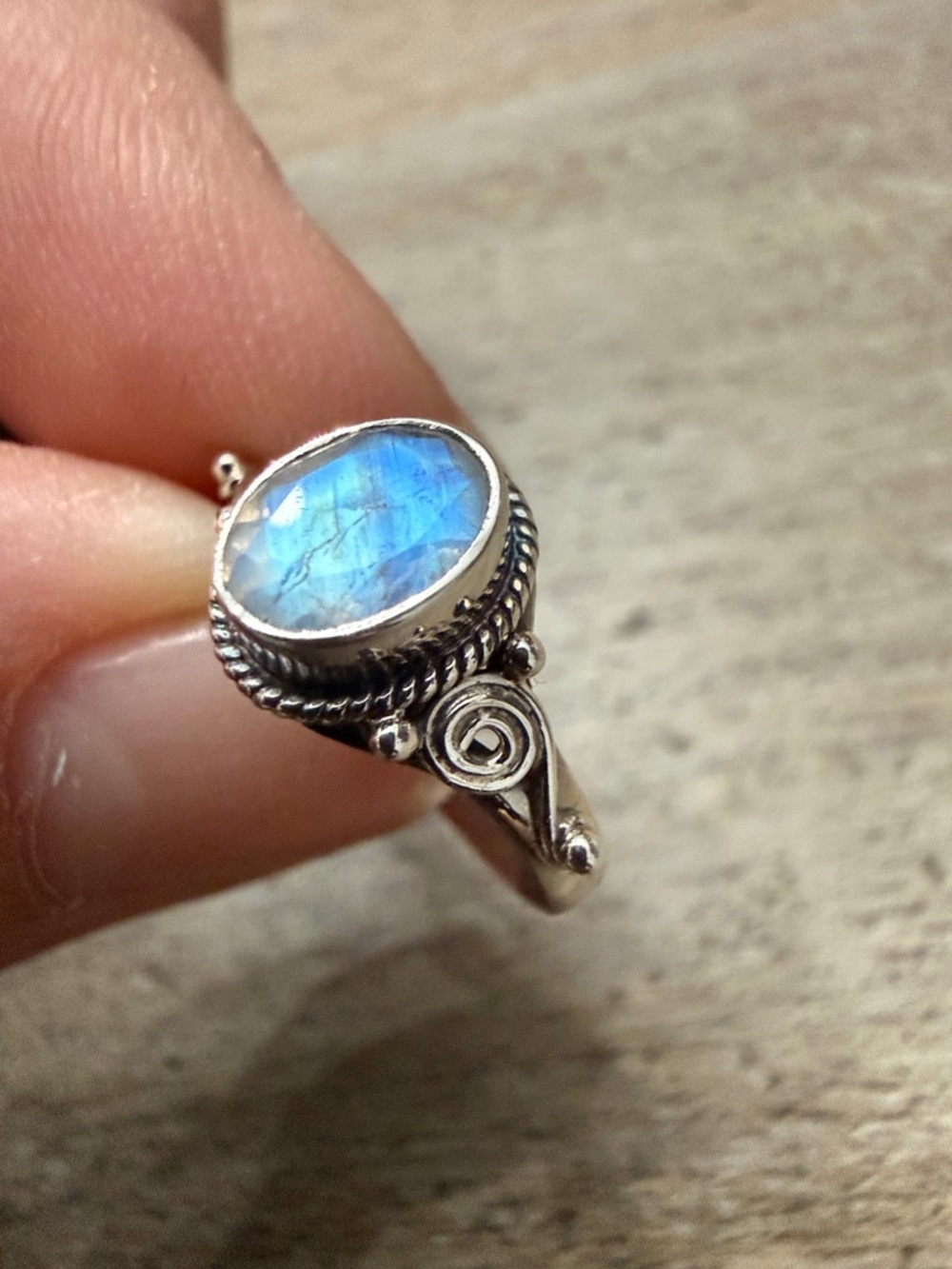 Sterling Silver Moonstone size 6